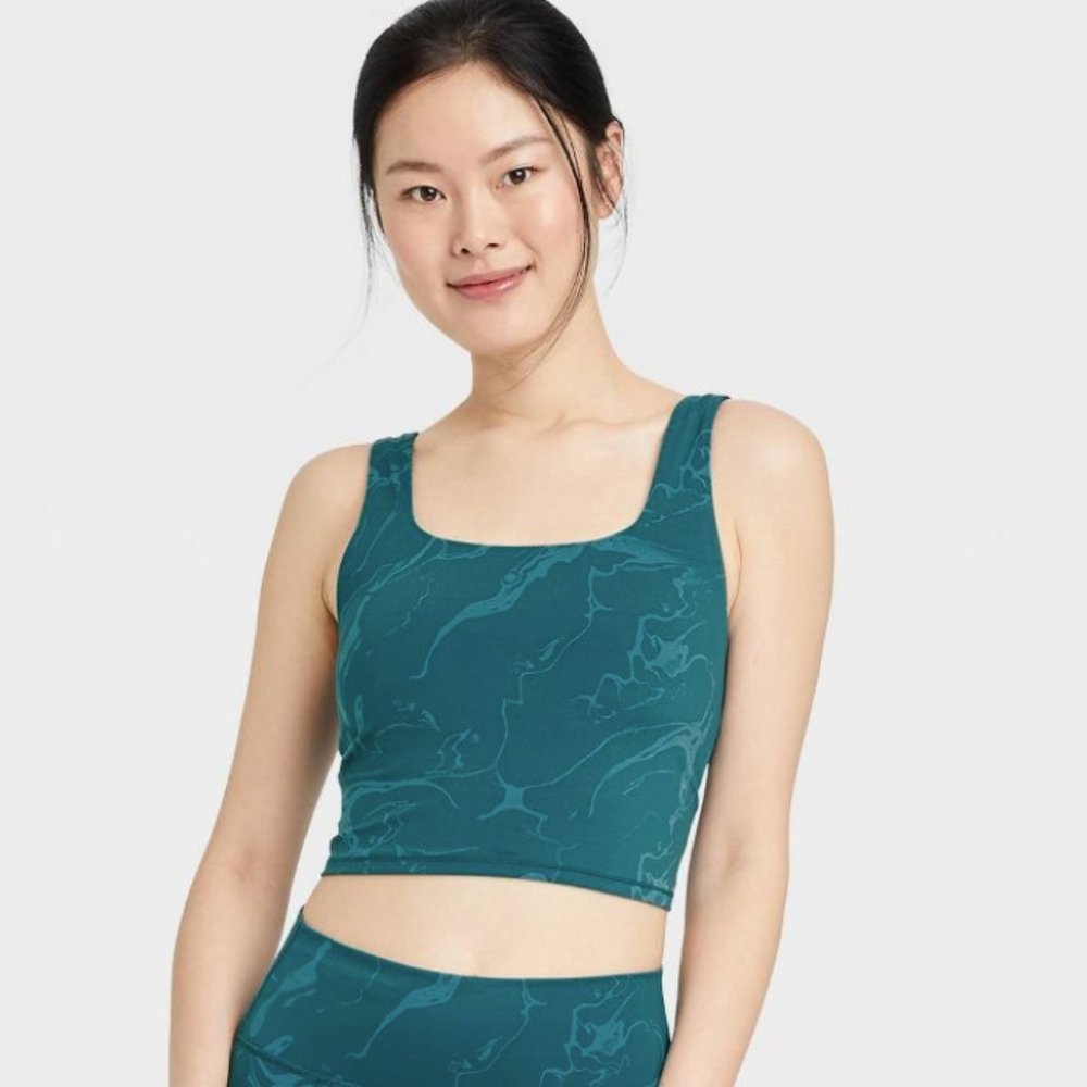 Women's Light Support Longline Cropped Tank Bra - All in Motion